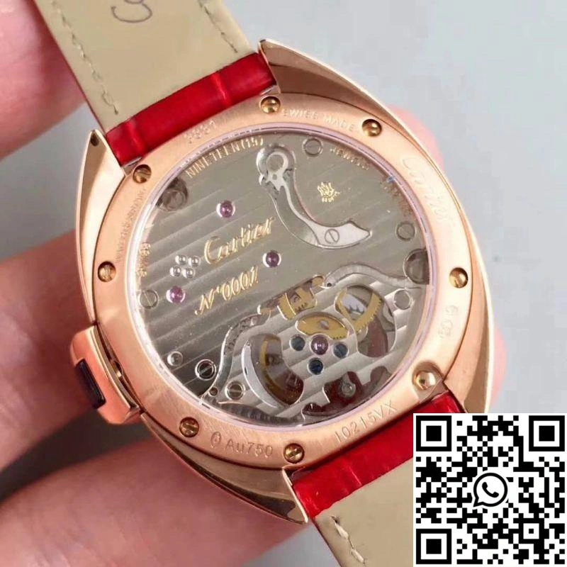 Unique Cartier Drive De Tourbillon W4100013 18K Rose Gold White Dial 1408