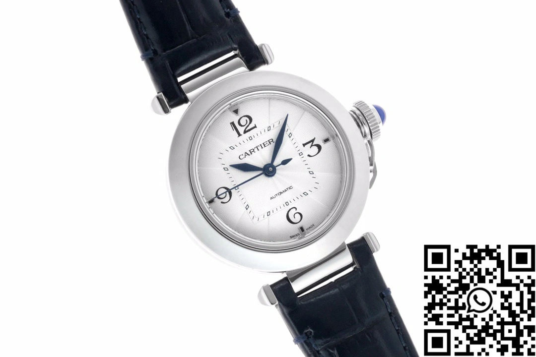 Cartier Pasha CRWGPA0018 AF Factory 30mm Silver Dial Black Leather Band EasyMatch 1439