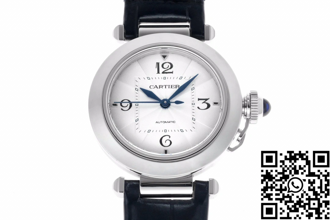 Cartier Pasha CRWGPA0018 AF Factory 30mm Silver Dial Black Leather Band EasyMatch 1439