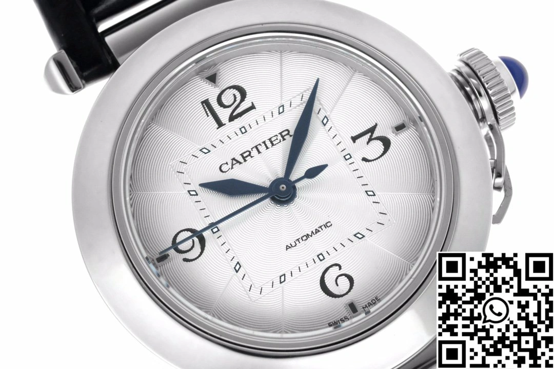 Cartier Pasha CRWGPA0018 AF Factory 30mm Silver Dial Black Leather Band EasyMatch 1439