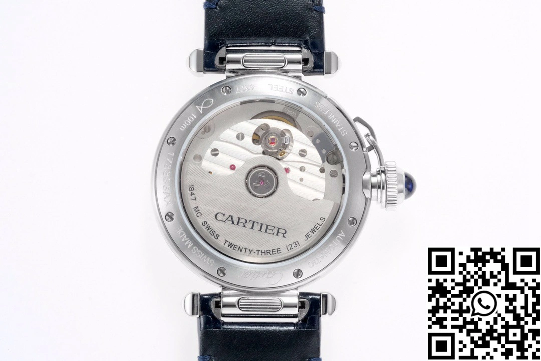 Cartier Pasha CRWGPA0018 AF Factory 30mm Silver Dial Black Leather Band EasyMatch 1439