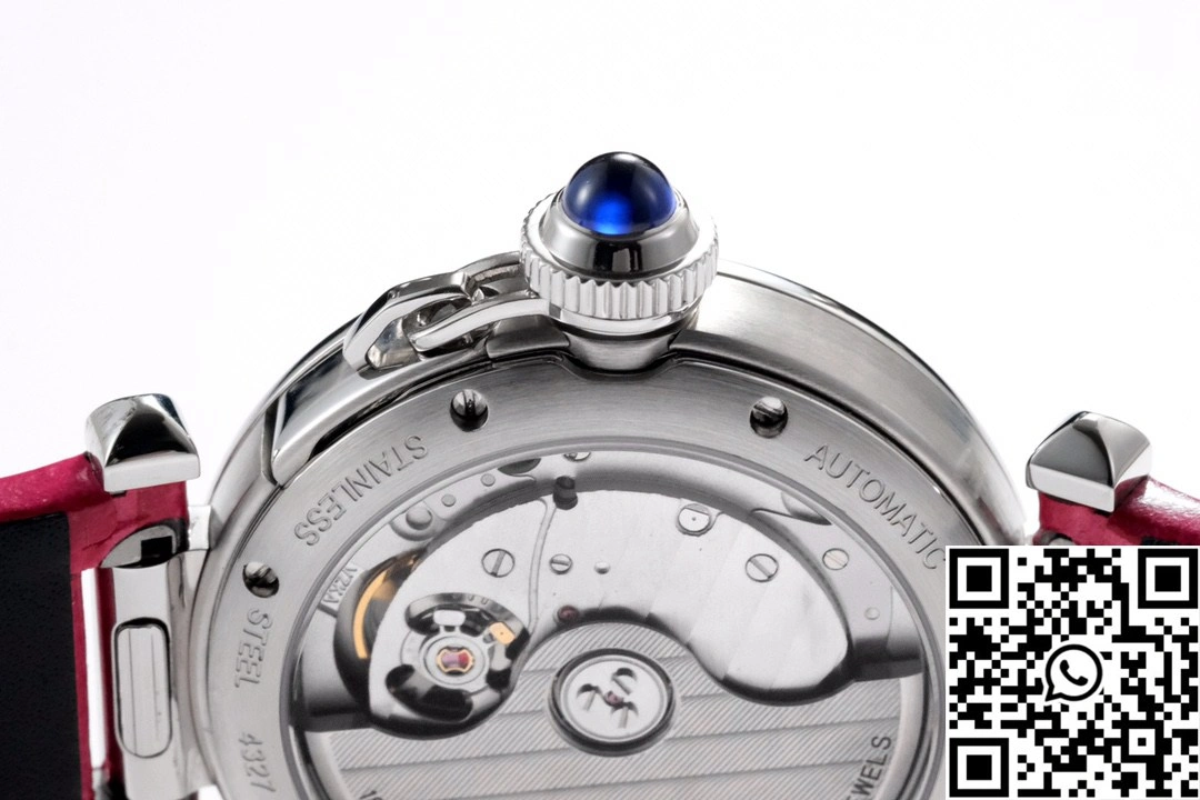 Cartier Pasha CRWGPA0018 AF Factory 30mm Silver Dial Red Leather Band Bold 1436