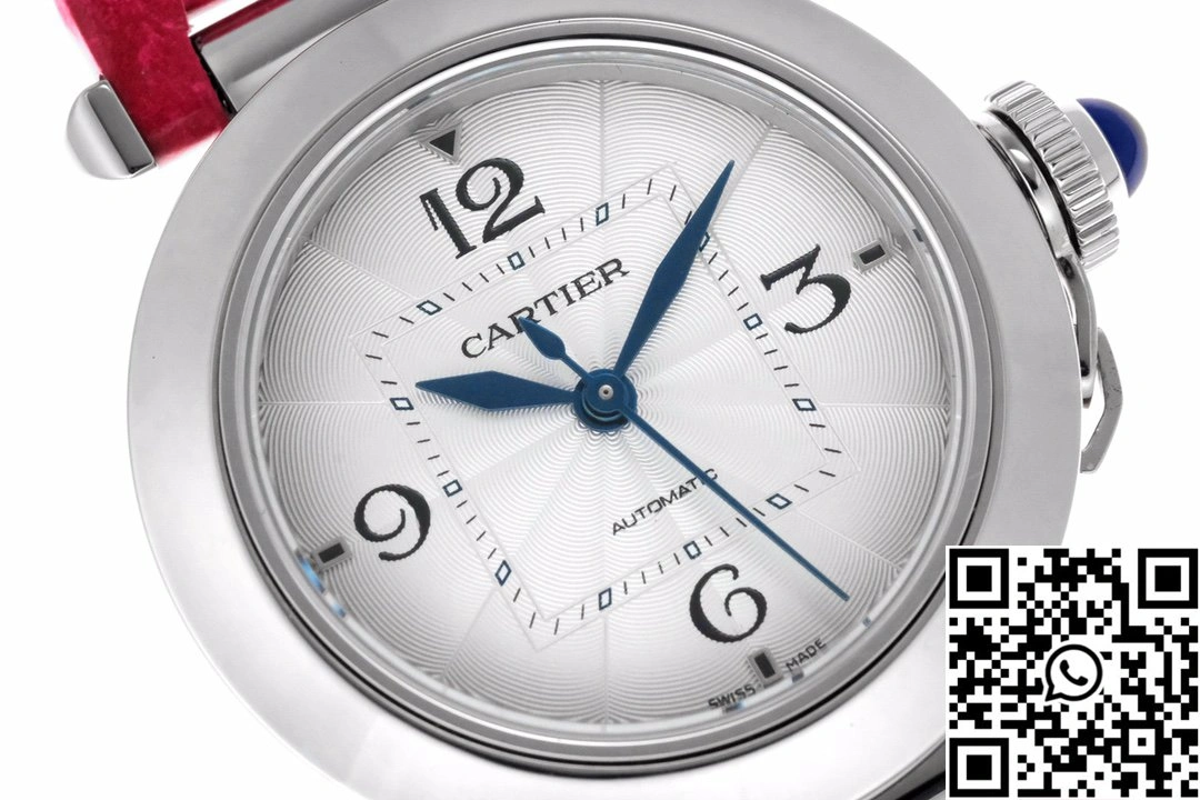 Cartier Pasha CRWGPA0018 AF Factory 30mm Silver Dial Red Leather Band Bold 1436