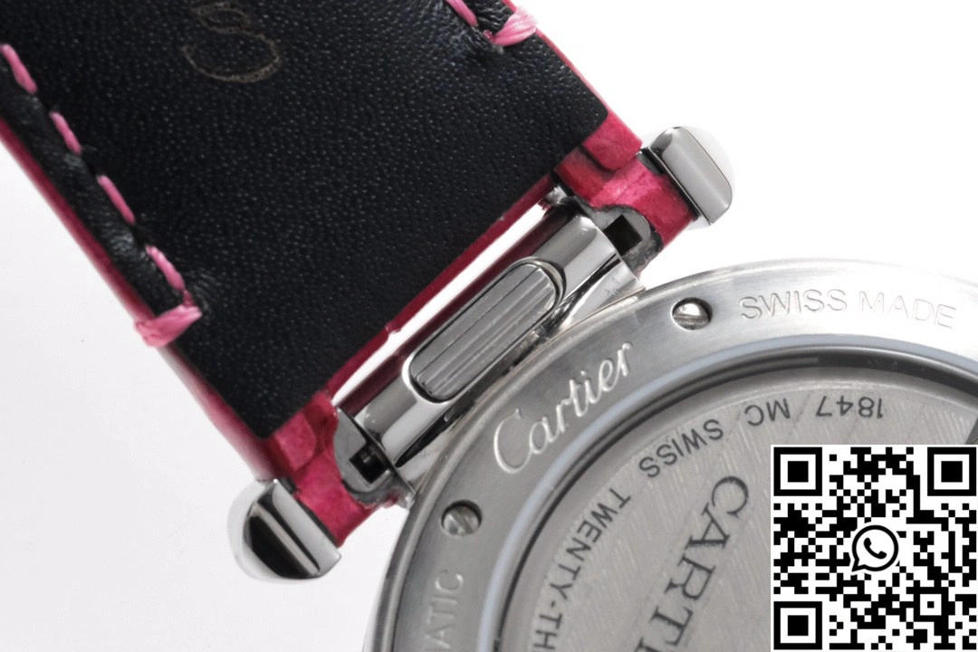 Cartier Pasha CRWGPA0018 AF Factory 30mm Silver Dial Red Leather Band Bold 1436