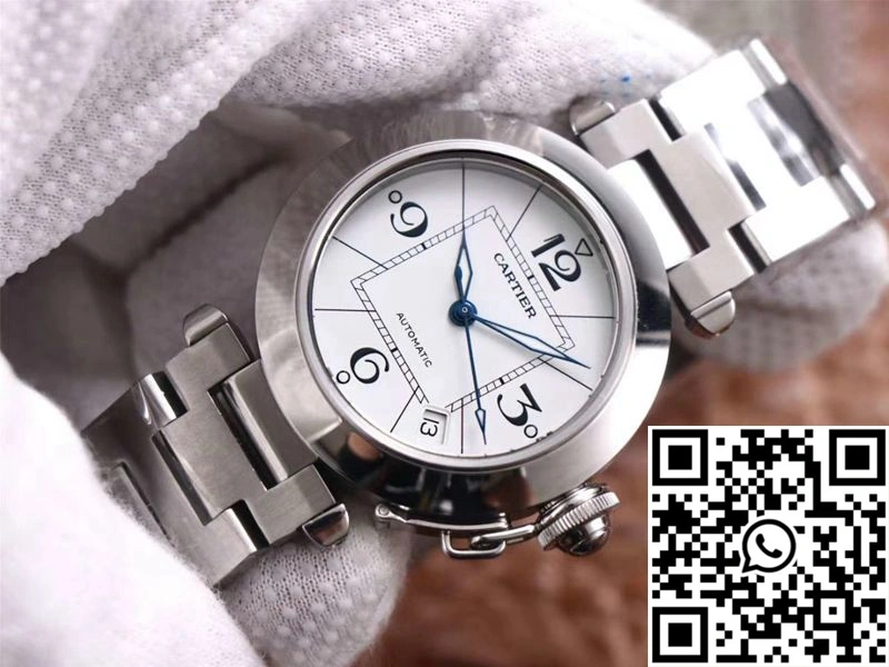 Cartier Pasha W31074M7 V9 Factory White Dial Effortless 1426