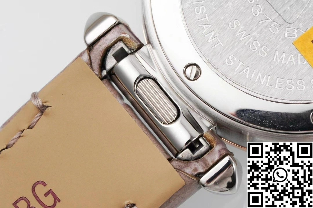 Comfortable Cartier Pasha WJPA0017 AF Factory 30mm Rose Gold White Dial Diamond Bezel Light Pink Strap 1425
