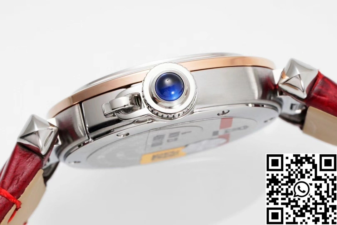 Cartier Pasha WJPA0017 AF Factory 30mm Rose Gold White Dial Diamond Bezel Red Strap Versatile 1431