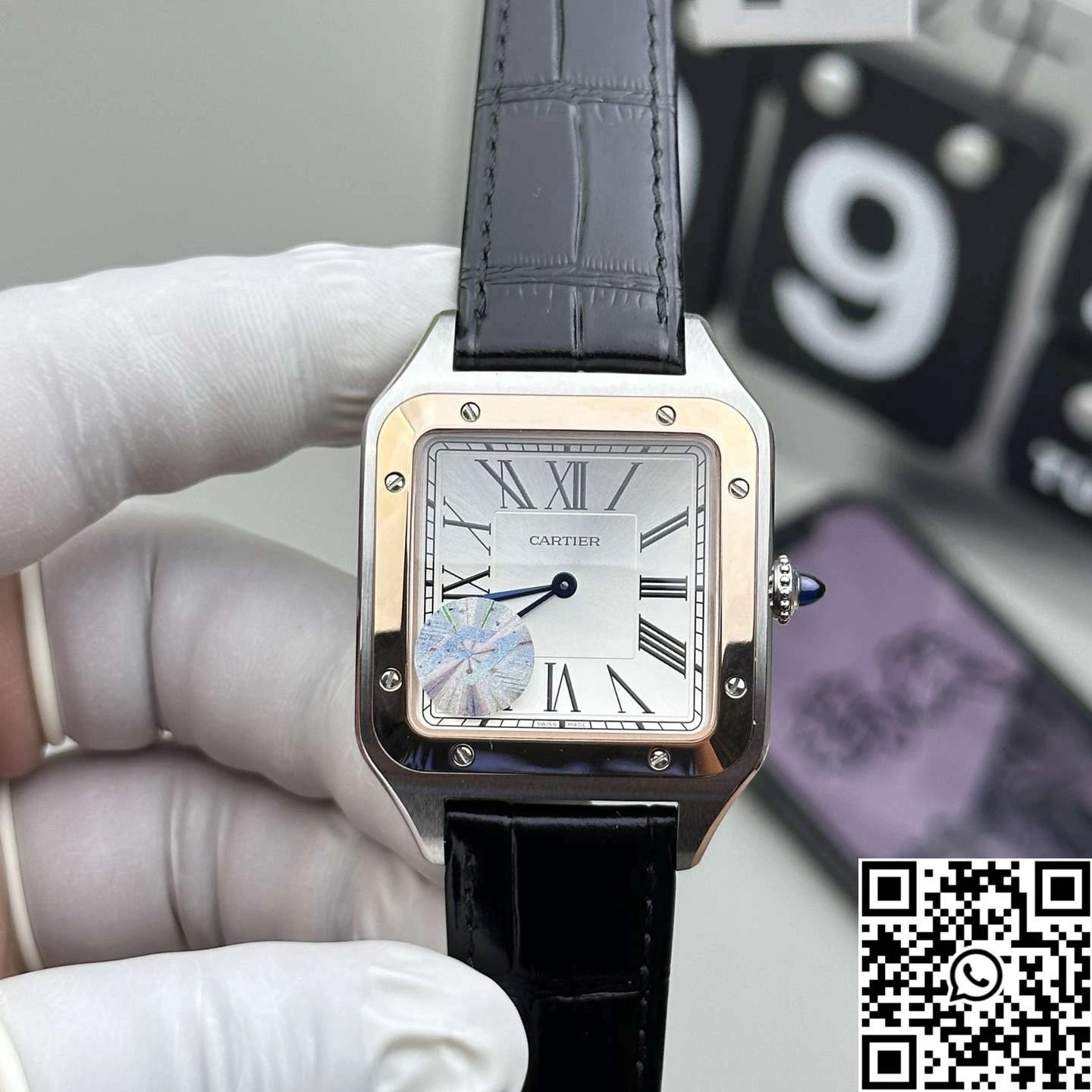 Effortless Cartier Santos Dumont W2SA0017 F1 Factory Silver Dial 1457