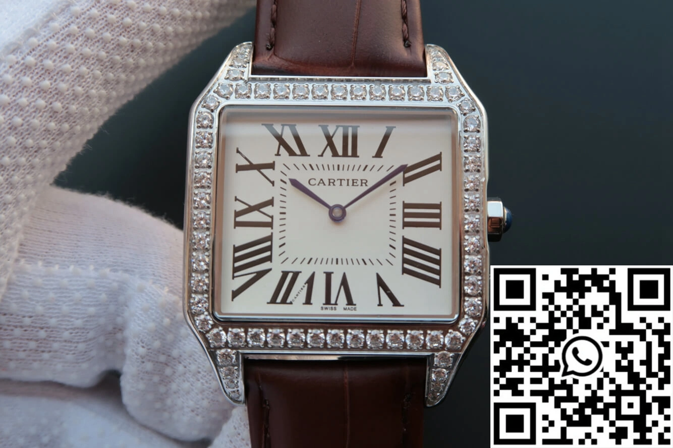 MoistureWicking Cartier Santos WH100651 V6 Factory White Dial 1473