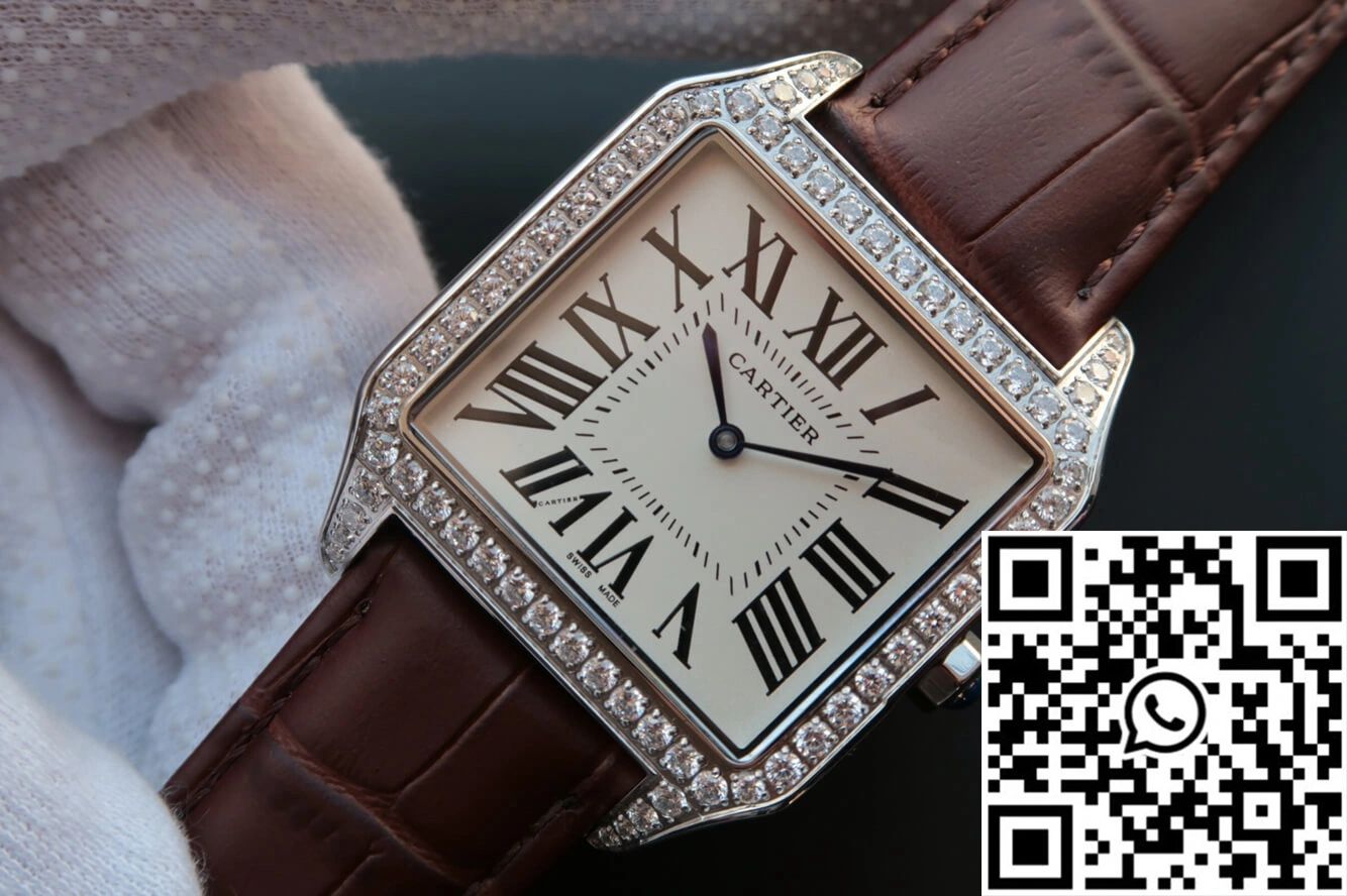 MoistureWicking Cartier Santos WH100651 V6 Factory White Dial 1473