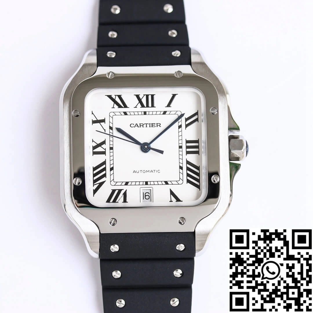 NewStyle Cartier Santos WSSA0018 GF Factory V2 Rubber Strap White Dial 1448