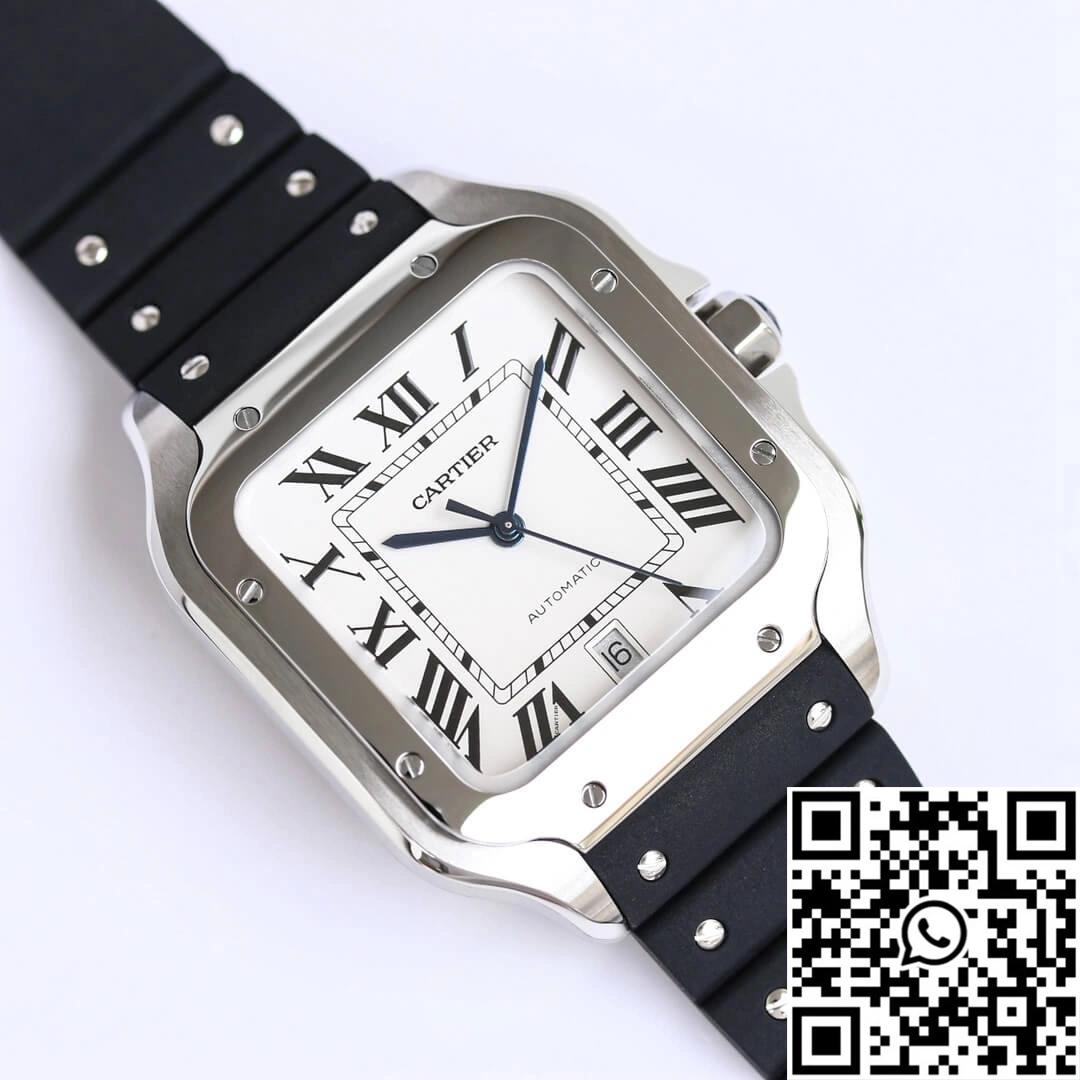 NewStyle Cartier Santos WSSA0018 GF Factory V2 Rubber Strap White Dial 1448