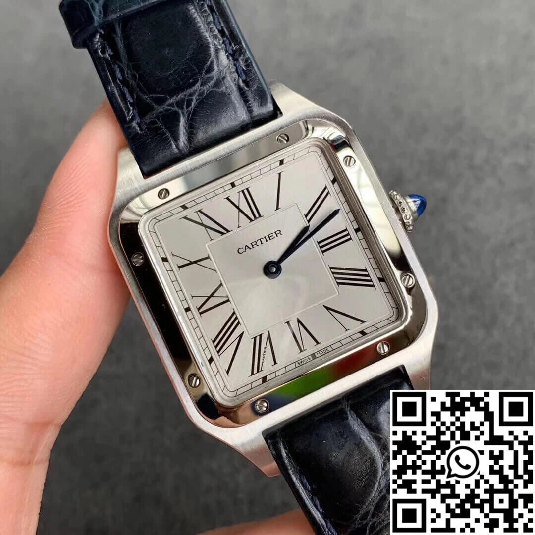 Soft Cartier Santos WSSA0022 Blue Cowhide Strap 1490