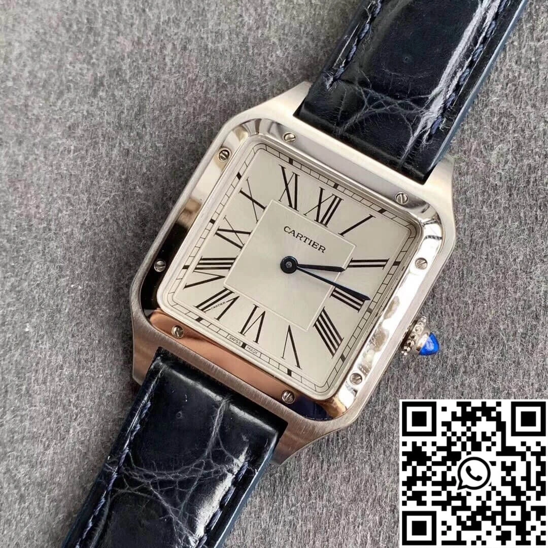 Soft Cartier Santos WSSA0022 Blue Cowhide Strap 1490