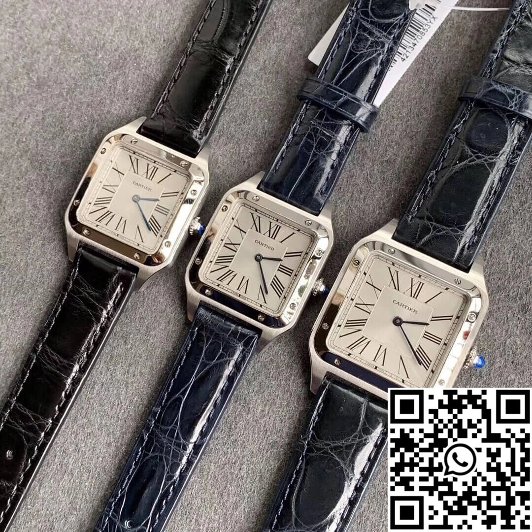 Soft Cartier Santos WSSA0022 Blue Cowhide Strap 1490