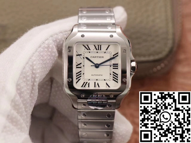 Cartier Santos WSSA0029 BV Factory Silver White Dial Thermal 1476