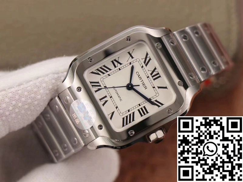 Cartier Santos WSSA0029 BV Factory Silver White Dial Thermal 1476