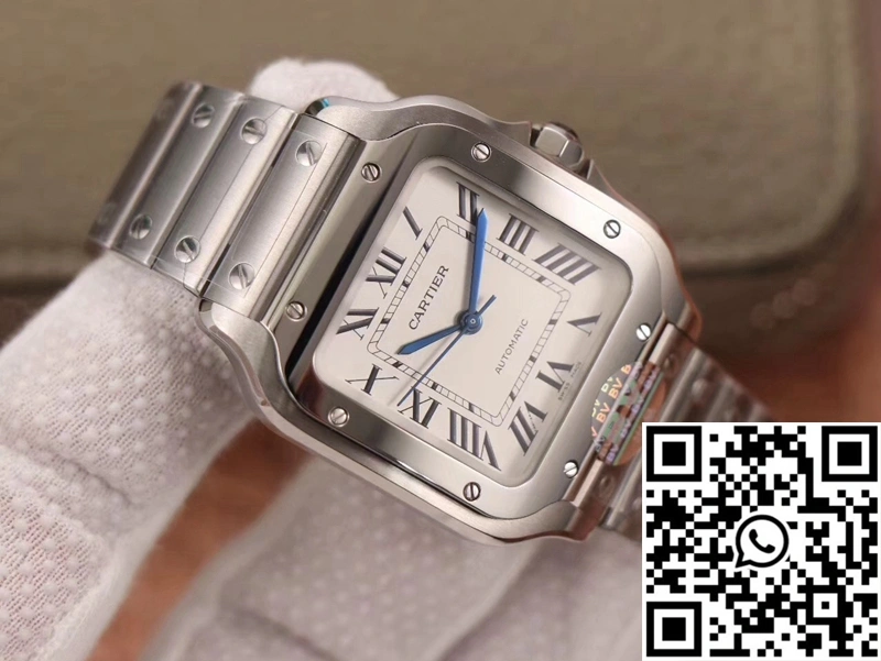 Cartier Santos WSSA0029 BV Factory Silver White Dial Thermal 1476