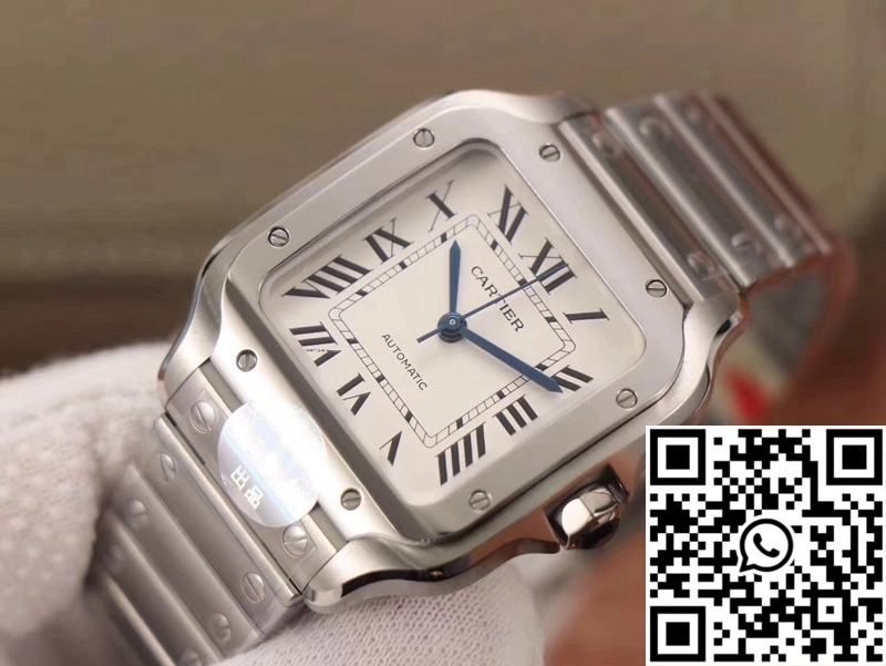 Cartier Santos WSSA0029 BV Factory Silver White Dial Thermal 1476