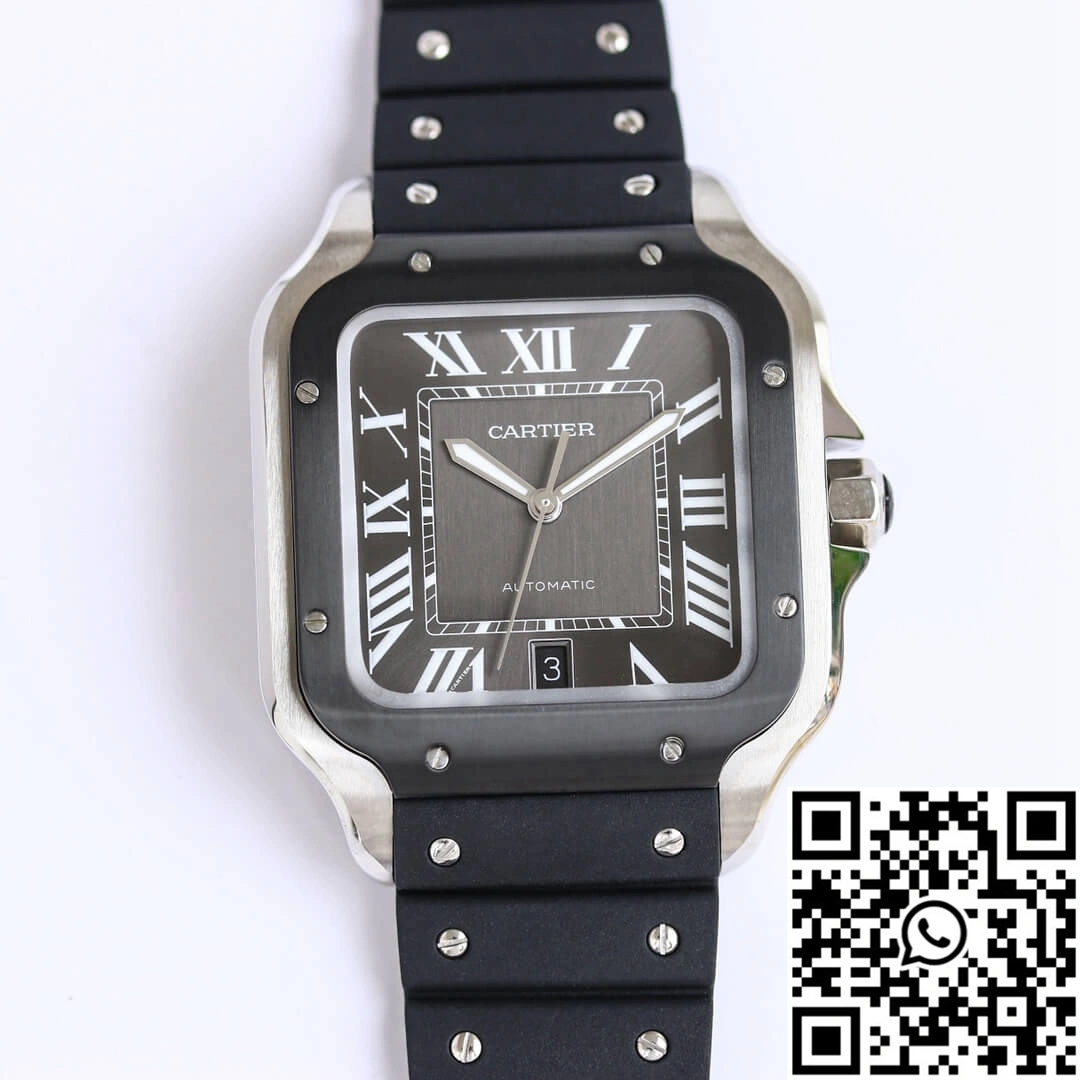 Cartier Santos WSSA0037 GF Factory V2 Black Rubber Strap ModernLook 1481