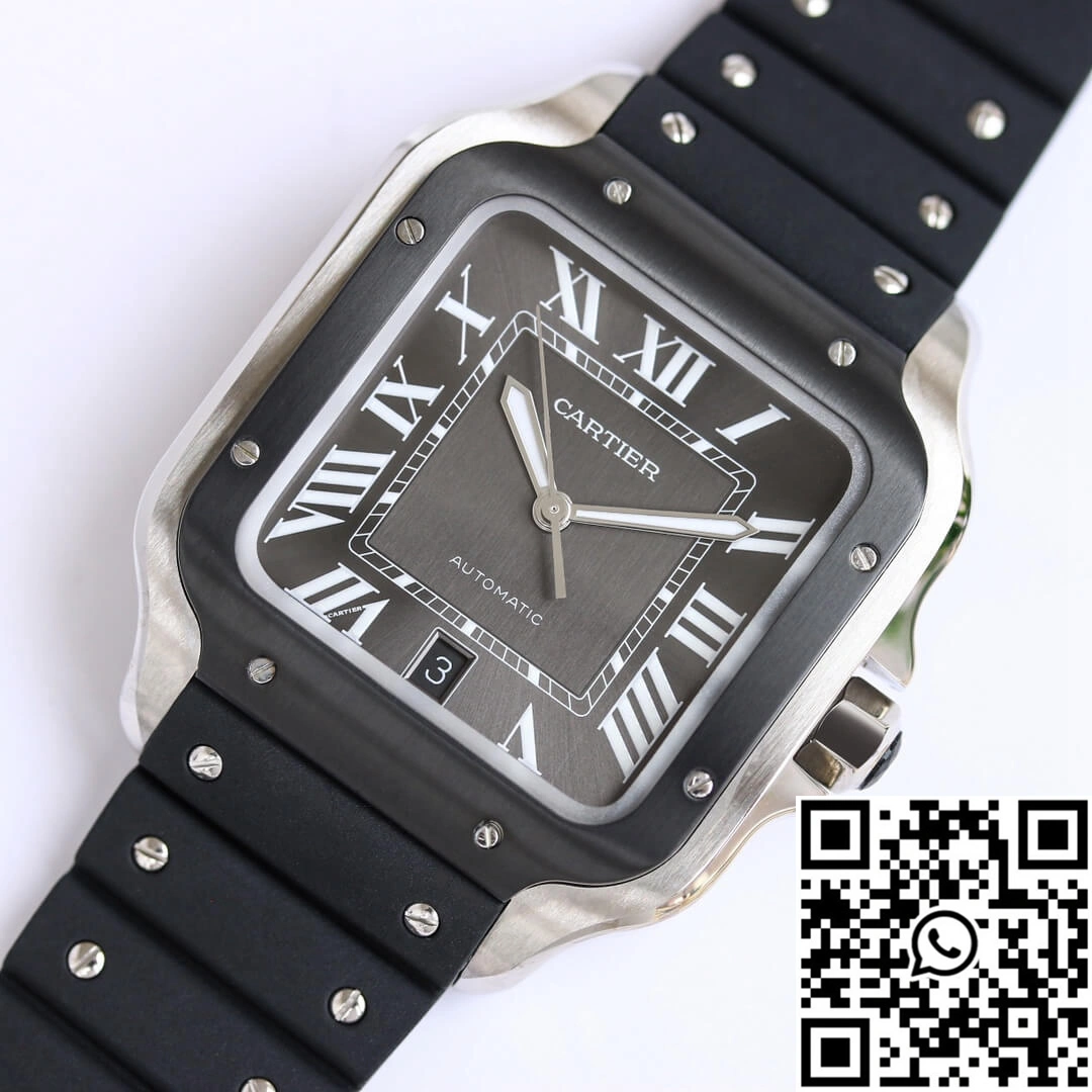 Cartier Santos WSSA0037 GF Factory V2 Black Rubber Strap ModernLook 1481