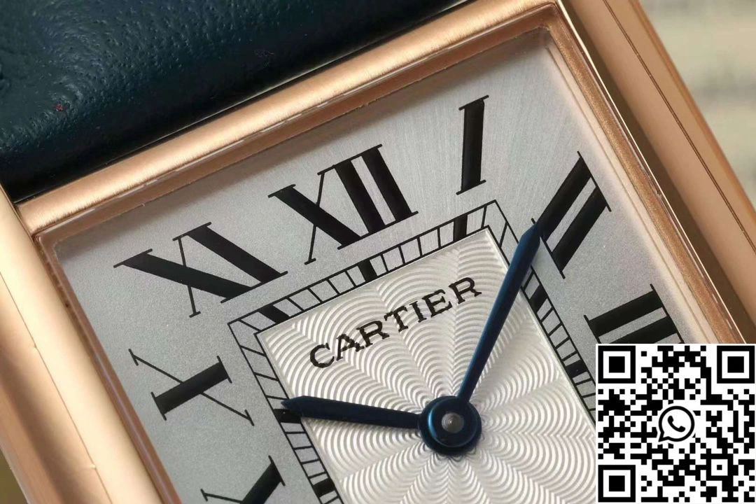 Cartier Tank CRWGTA0342 AF Factory 25.5mm Rose Gold White Dial Green Band BestValue 1511