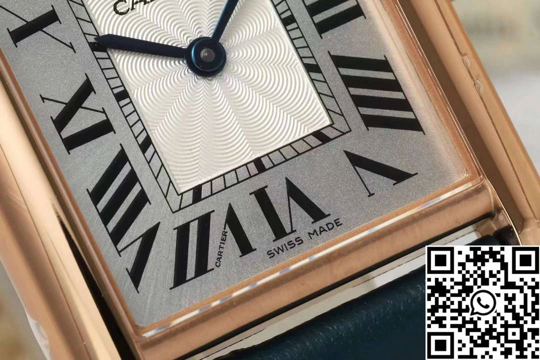 Cartier Tank CRWGTA0342 AF Factory 25.5mm Rose Gold White Dial Green Band BestValue 1511