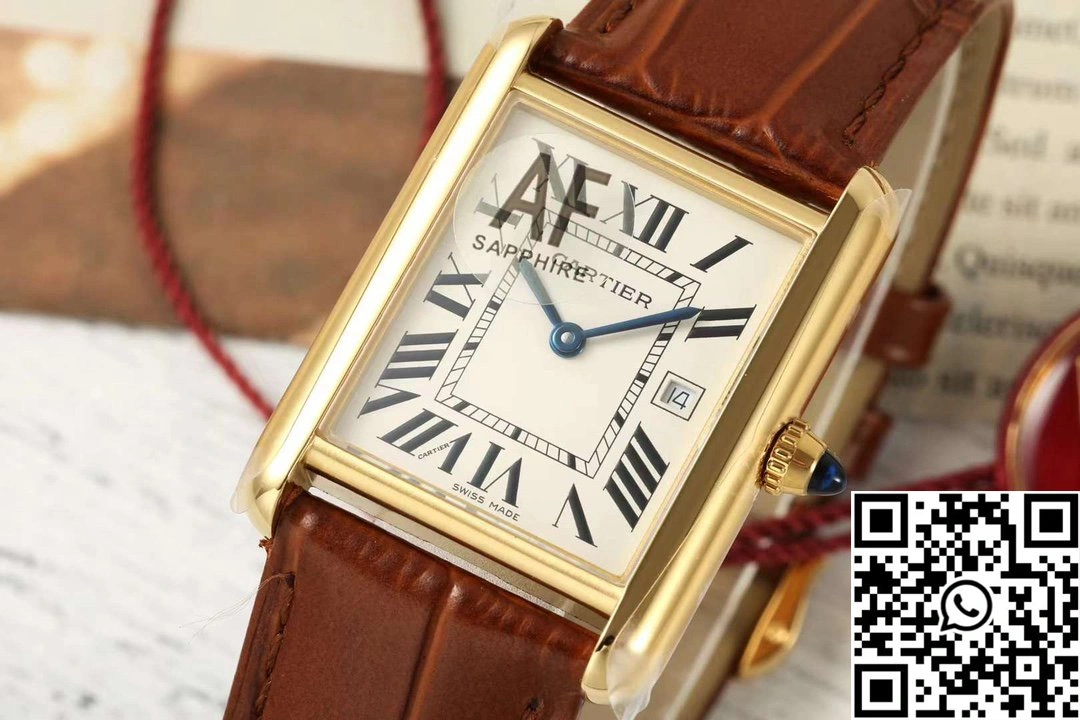 Cartier Tank CRWGTA0342 AF Factory 25.5mm Yellow Gold White Dial Casual 1513