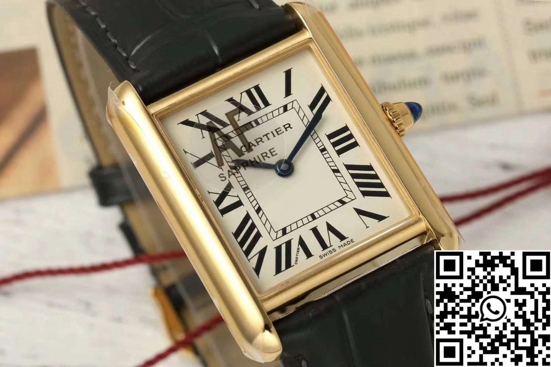 WaterResistant Cartier Tank CRWGTA0343 AF Factory 25.5mm Yellow Gold White Dial 1494