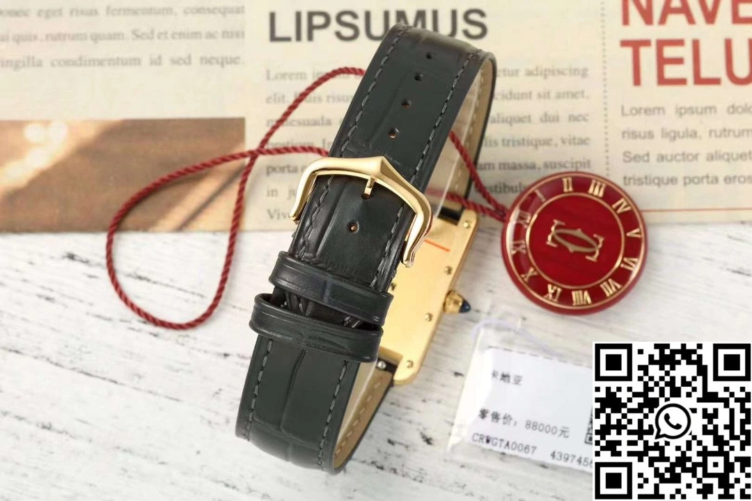 WaterResistant Cartier Tank CRWGTA0343 AF Factory 25.5mm Yellow Gold White Dial 1494