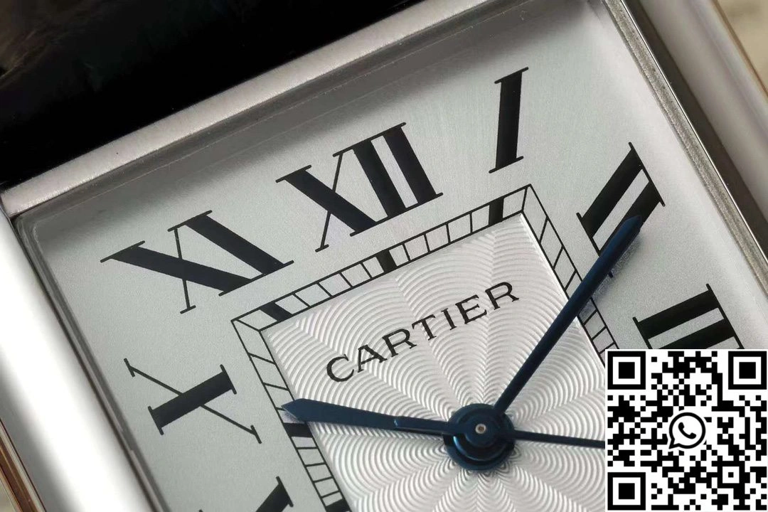 SoftTouch Cartier Tank CRWSTA0053 AF Factory 31mm Stainless Steel White Dial Black Band 1506