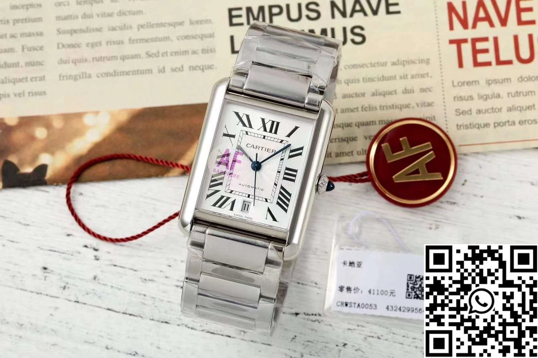 Packable Cartier Tank CRWSTA0053 AF Factory 31mm Stainless Steel White Dial 1492