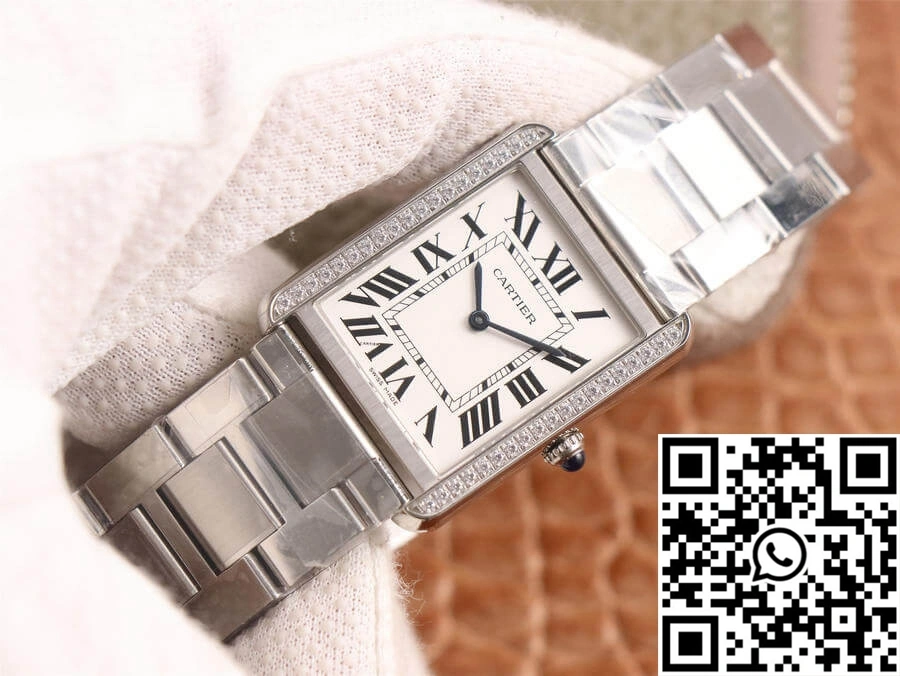 Bold Cartier Tank K11 Factory Diamond White Dial 1501