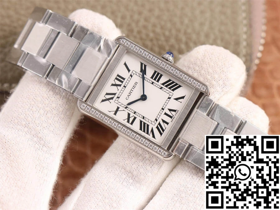 Bold Cartier Tank K11 Factory Diamond White Dial 1501