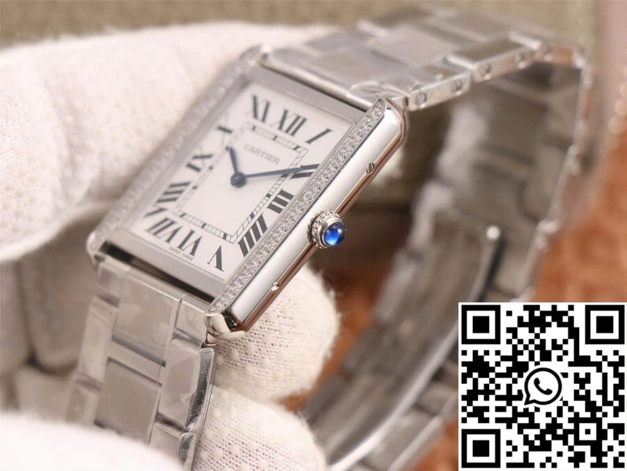 Bold Cartier Tank K11 Factory Diamond White Dial 1501