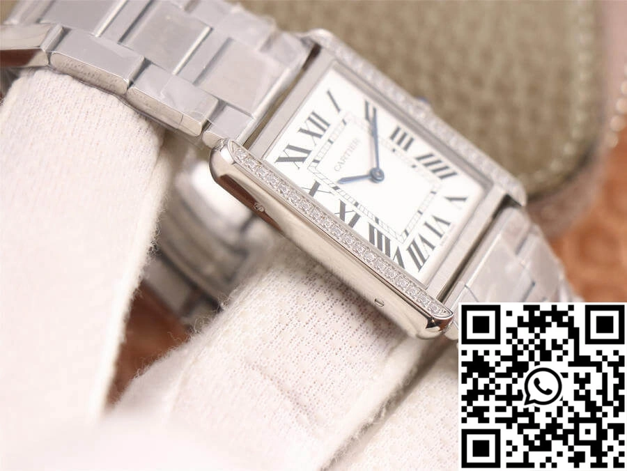 Bold Cartier Tank K11 Factory Diamond White Dial 1501
