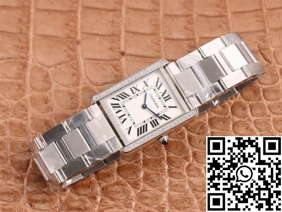 Bold Cartier Tank K11 Factory Diamond White Dial 1501