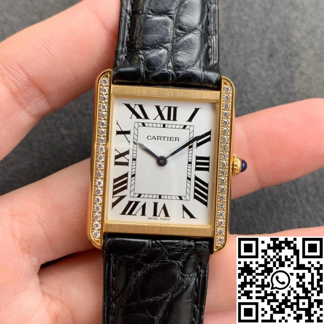 Cartier Tank K11 Factory V2 Yellow Gold White Dial FlexibleFit 1515