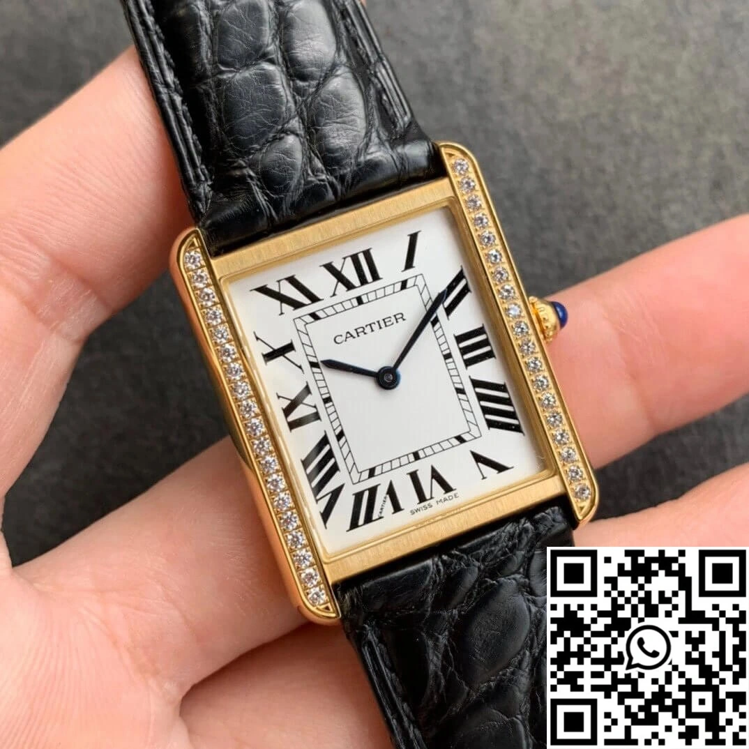 Cartier Tank K11 Factory V2 Yellow Gold White Dial FlexibleFit 1515
