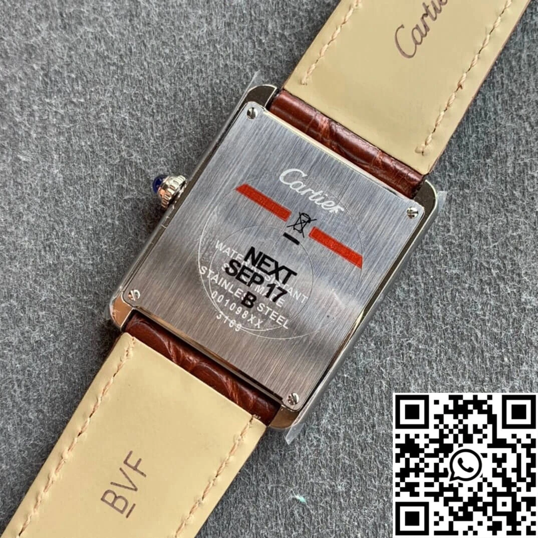 Breathable Cartier Tank WSTA0028 K11 Factory Brown Cowhide Strap 1503