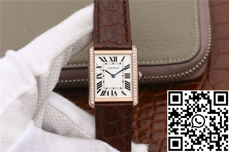 Cartier Tank WT200005 K11 Factory Rose Gold Diamonds Reliable 1495