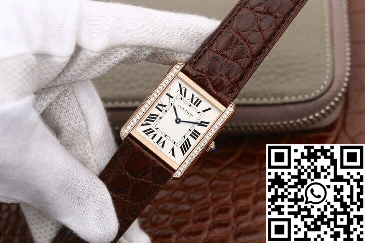 Cartier Tank WT200005 K11 Factory Rose Gold Diamonds Reliable 1495