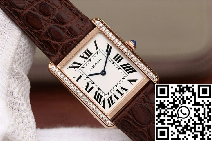 Cartier Tank WT200005 K11 Factory Rose Gold Diamonds Reliable 1495