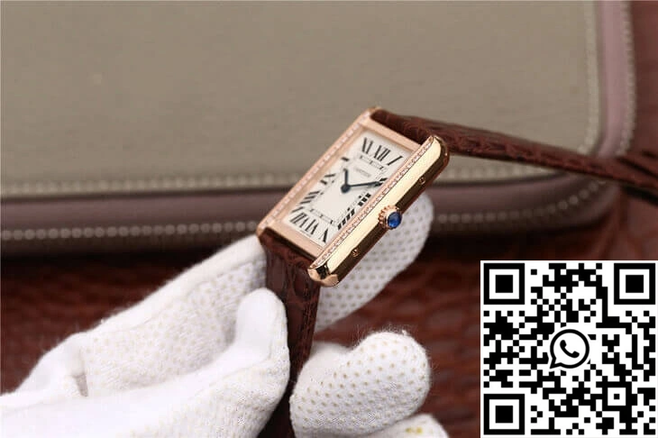 Cartier Tank WT200005 K11 Factory Rose Gold Diamonds Reliable 1495