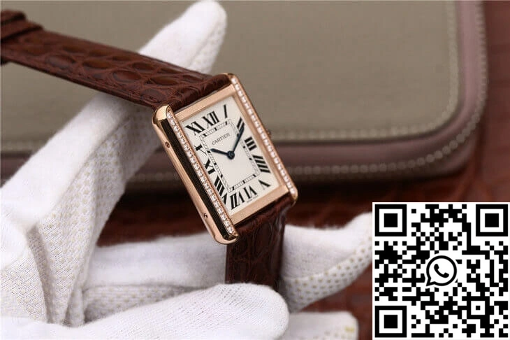 Cartier Tank WT200005 K11 Factory Rose Gold Diamonds Reliable 1495