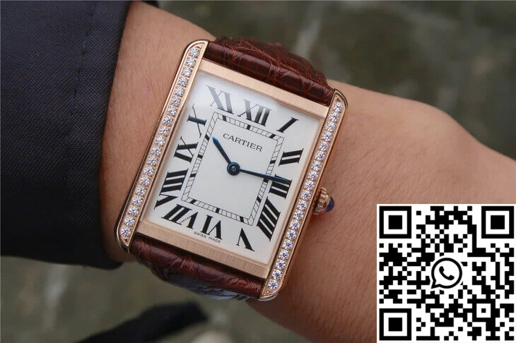 Cartier Tank WT200005 K11 Factory Rose Gold Diamonds Reliable 1495