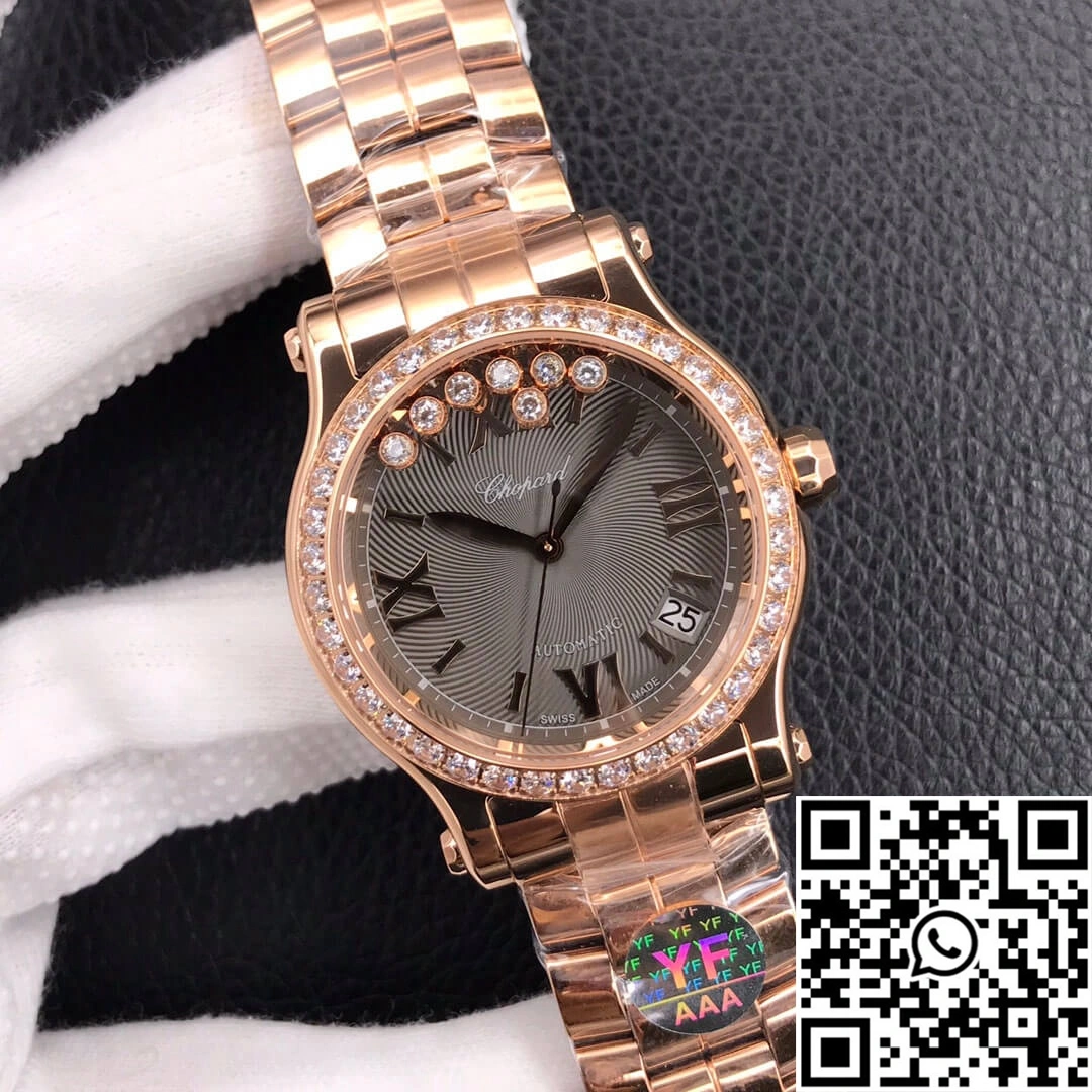 Chopard Happy Diamonds 274808-5015 YF Factory Rose Gold Dark Gray Dial Original 1690