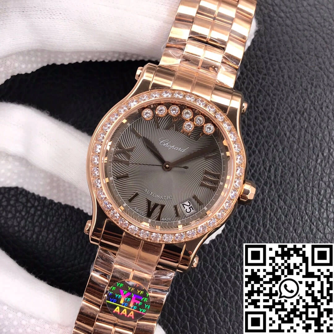 Chopard Happy Diamonds 274808-5015 YF Factory Rose Gold Dark Gray Dial Original 1690