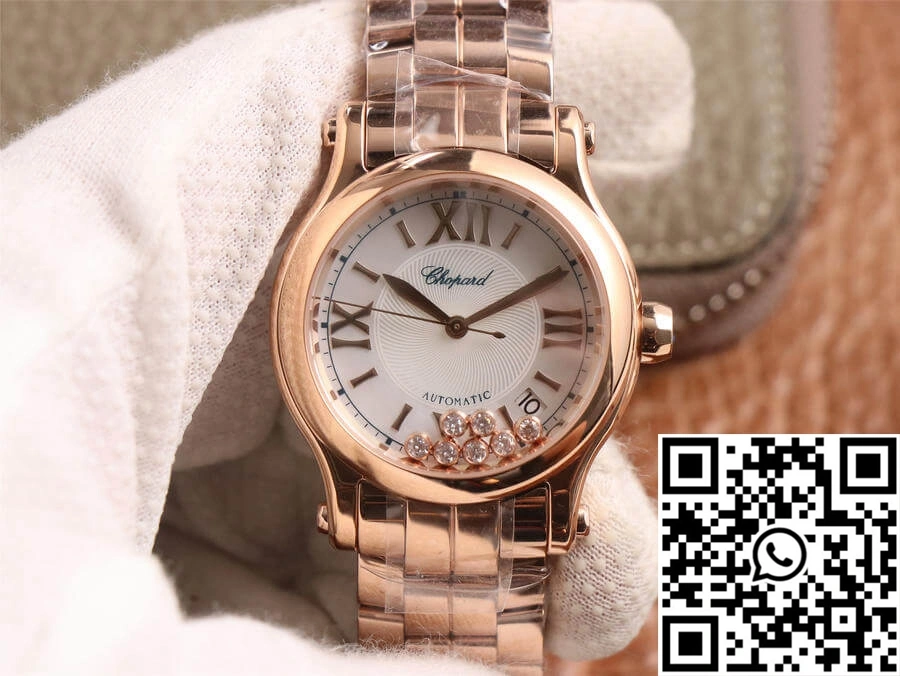 EasyMatch Chopard Happy Sport 274808-5002 YF Factory White Dial Rose Gold 1693