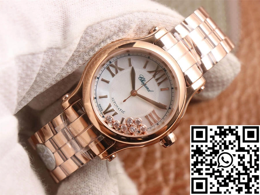 EasyMatch Chopard Happy Sport 274808-5002 YF Factory White Dial Rose Gold 1693